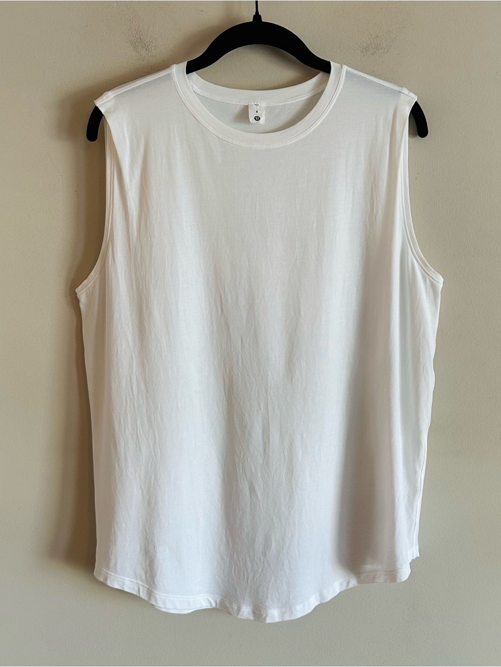 Unworn! Lululemon Brunswick Muscle Tank Top White Pima Cotton W1BSTS 8